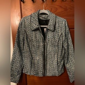 White House Black Market Women’s blazer blue tweed NEW